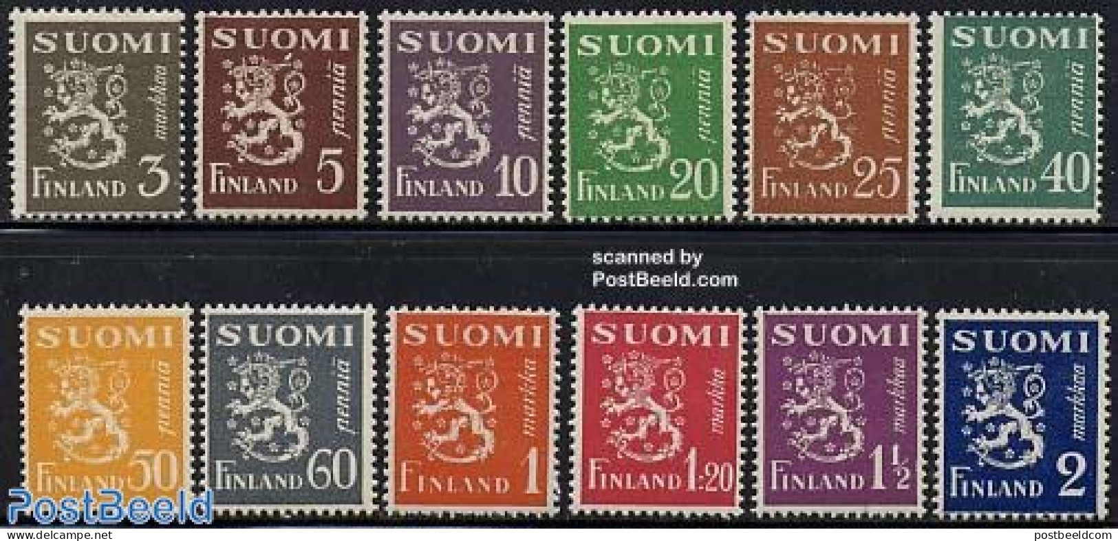 Finland 1930 Definitives, Arms 12v, Unused (hinged), History - Coat Of Arms - Unused Stamps