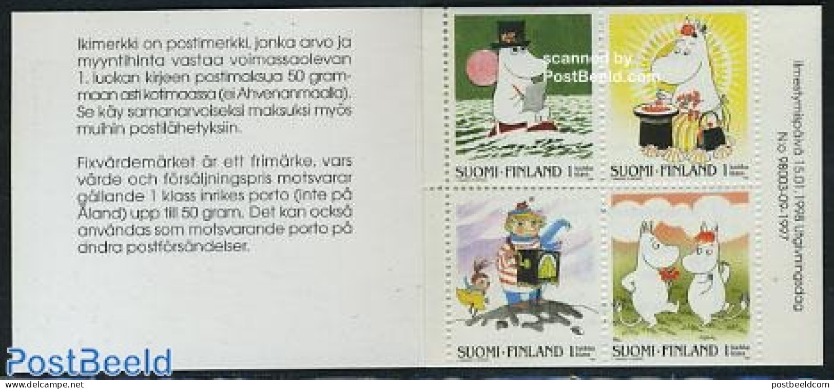Finland 1998 Mummins 4v In Booklet, Mint NH, Stamp Booklets - Art - Comics (except Disney) - Unused Stamps
