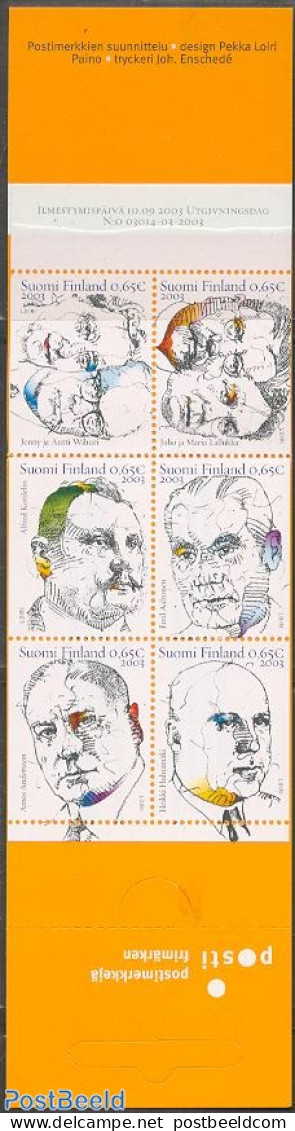 Finland 2003 Famous Persons 6v In Booklet, Mint NH, Stamp Booklets - Unused Stamps
