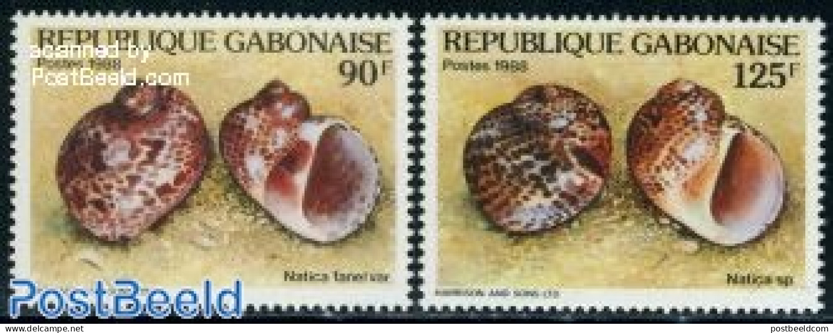 Gabon 1988 Shells 2v, Mint NH, Nature - Shells & Crustaceans - Neufs