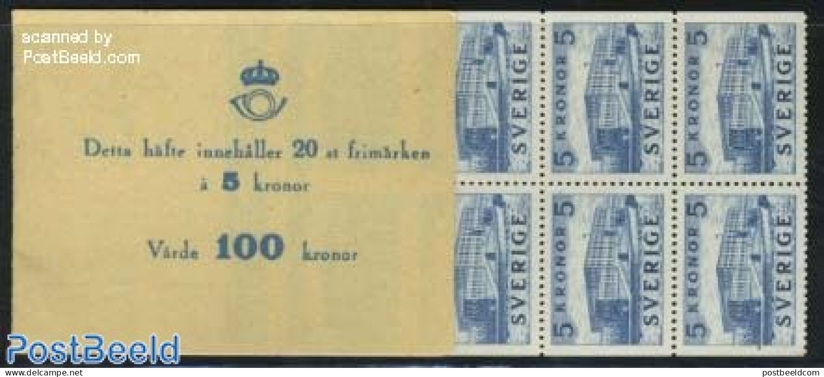 Sweden 1941 Royal Palace Booklet With 20 Stamps, Mint NH, Stamp Booklets - Ungebraucht