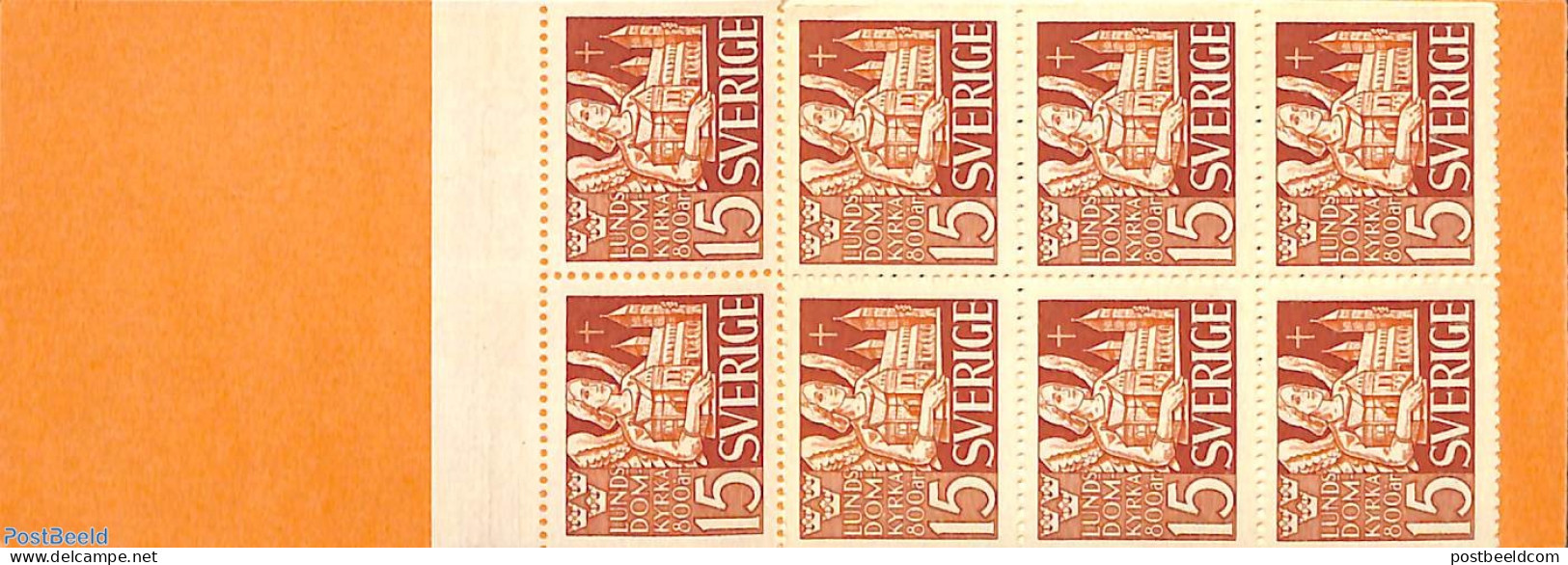 Sweden 1946 Lund Dom Church Booklet, Mint NH, Religion - Angels - Churches, Temples, Mosques, Synagogues - Stamp Bookl.. - Unused Stamps