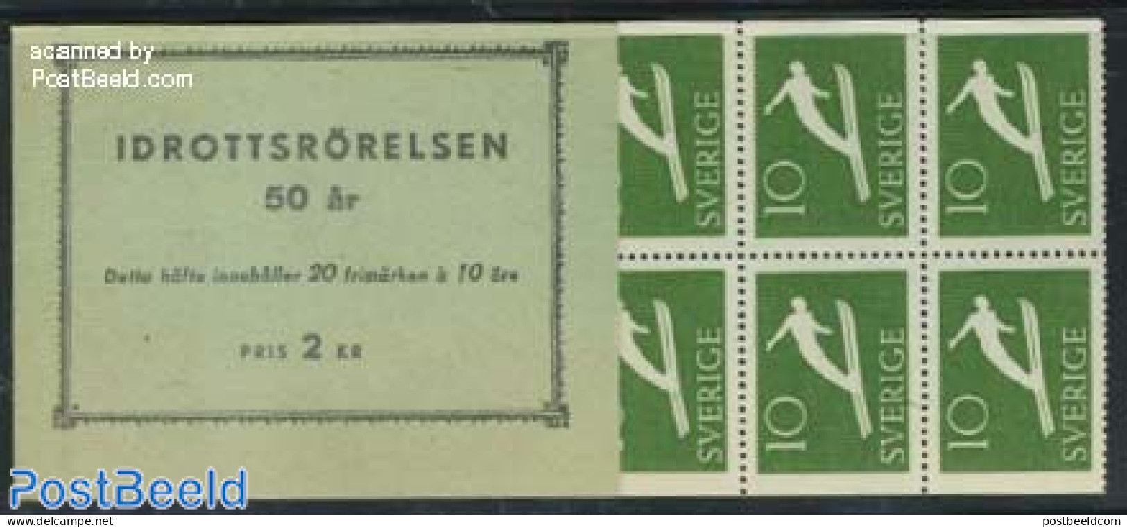 Sweden 1953 Sport Association, Skiing Booklet, Mint NH, Sport - Skiing - Stamp Booklets - Unused Stamps