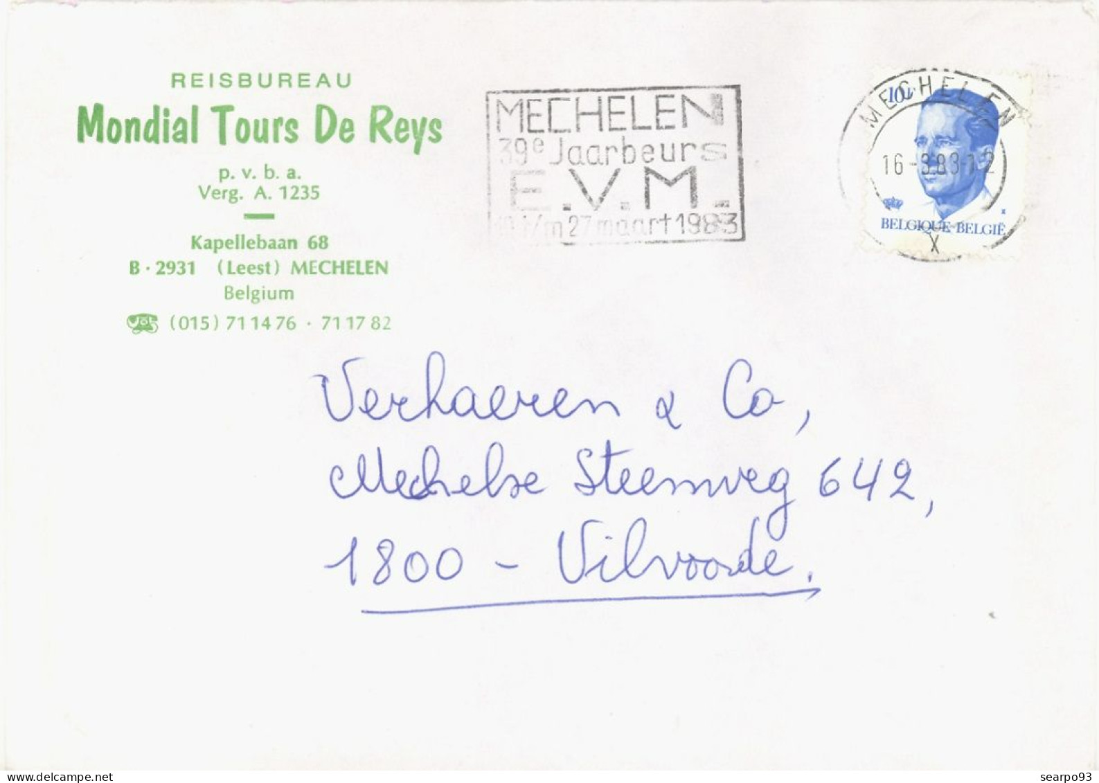 BELGIUM. POSTMARK. MECHELEN. 1983 - Other & Unclassified