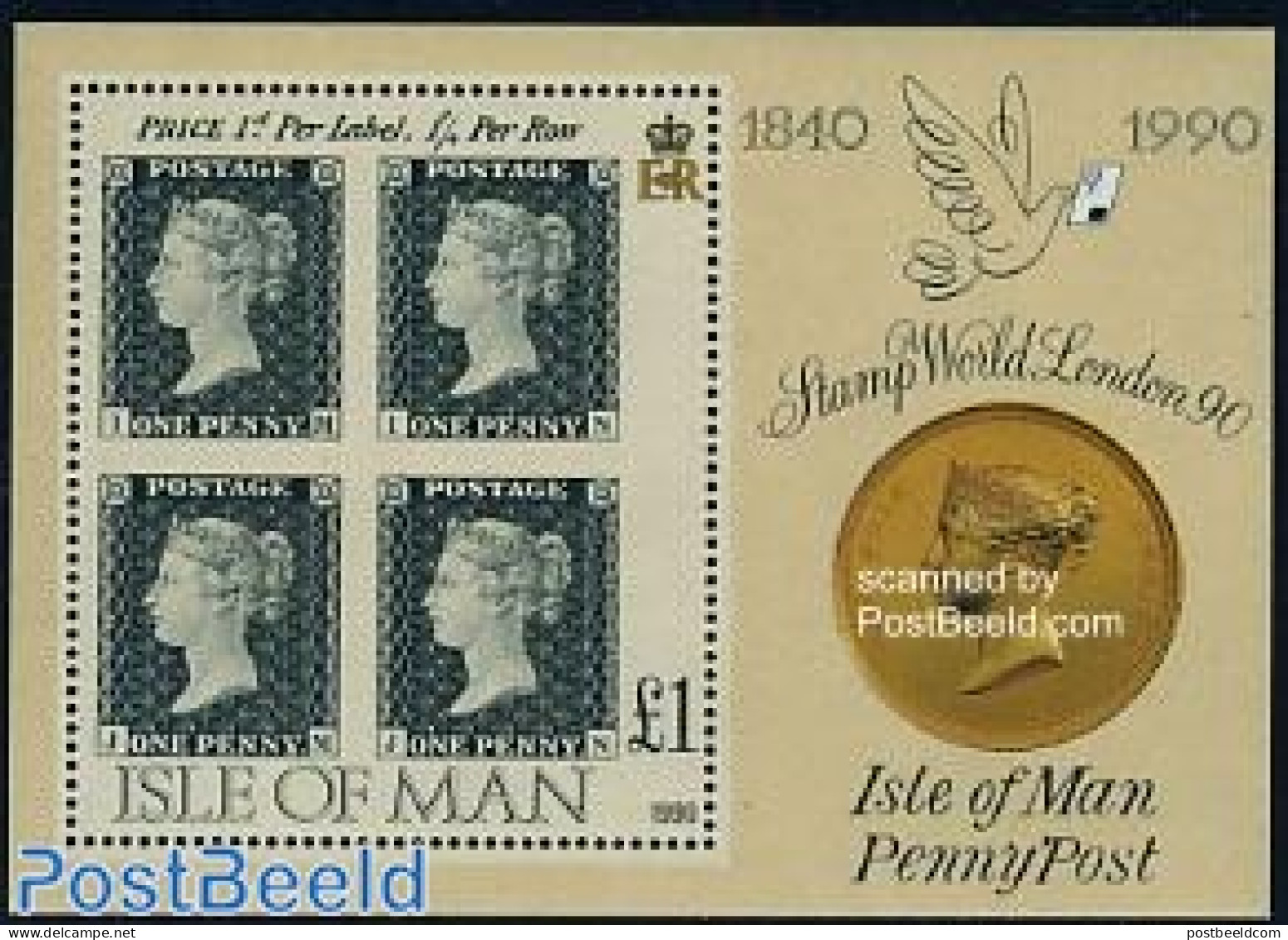 Isle Of Man 1990 150 Years Stamps S/s, Mint NH, Stamps On Stamps - Briefmarken Auf Briefmarken