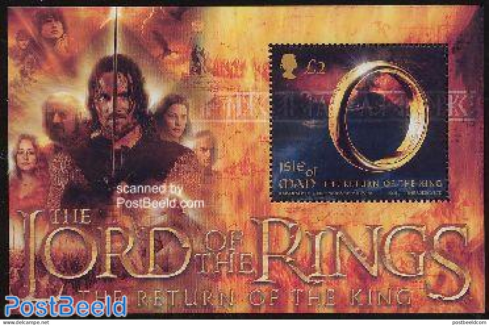 Isle Of Man 2003 Lord Of The Rings S/s, Mint NH, Performance Art - Film - Movie Stars - Art - Authors - Science Fiction - Cinema