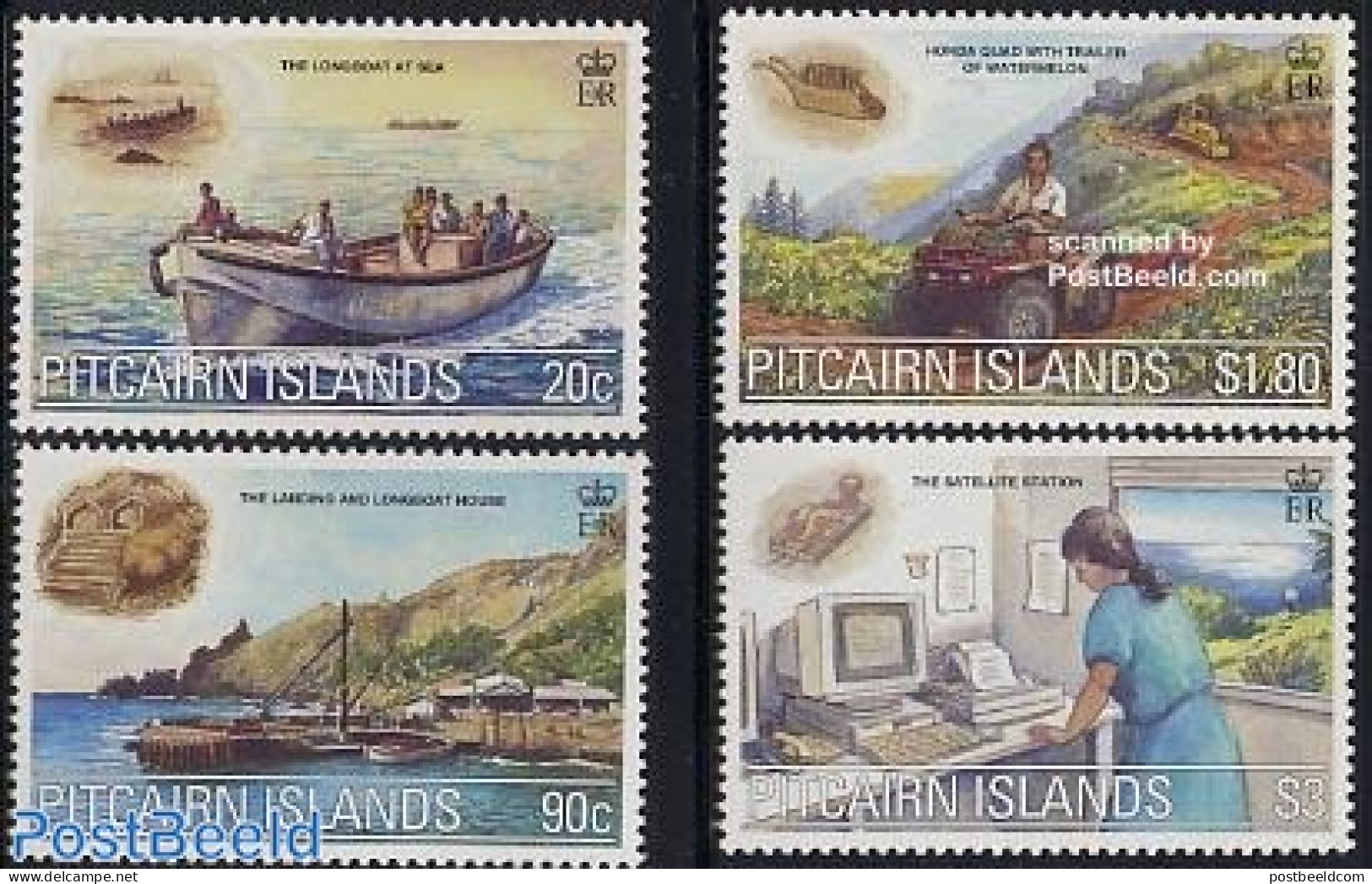 Pitcairn Islands 2000 New Millennium 4v, Mint NH, Science - Transport - Computers & IT - Ships And Boats - Computers