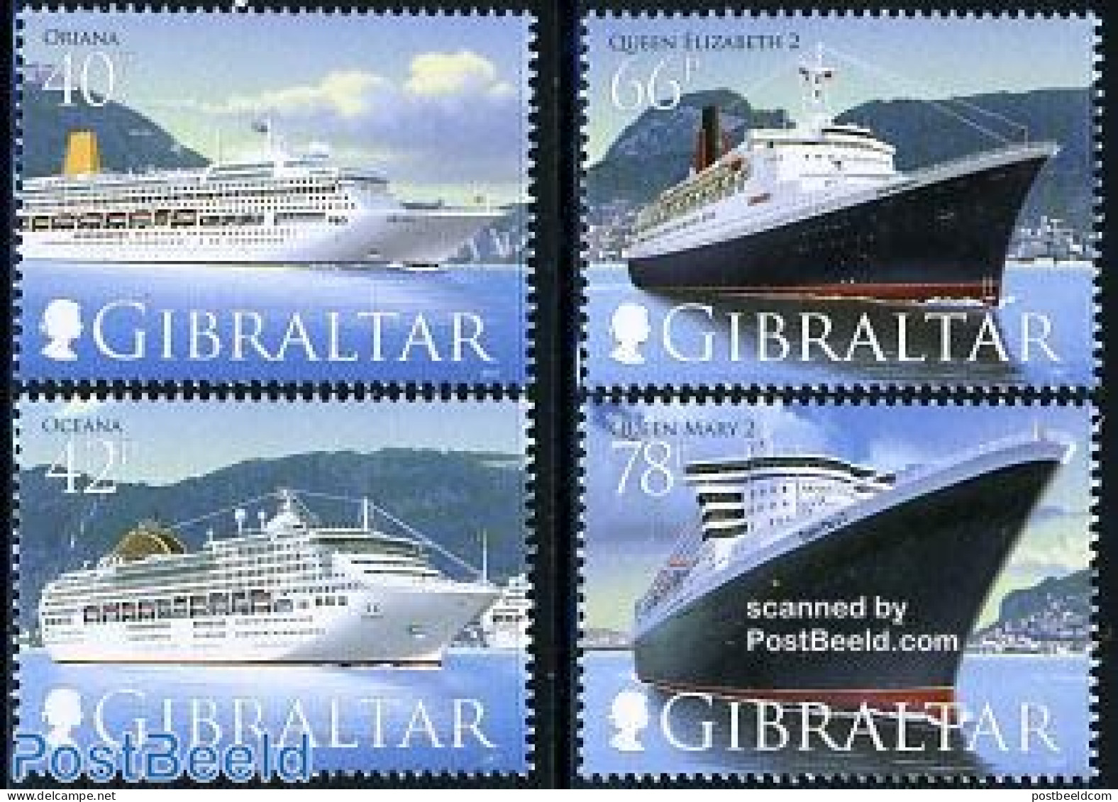 Gibraltar 2007 Cruise Ships 4v, Mint NH, Transport - Ships And Boats - Ships