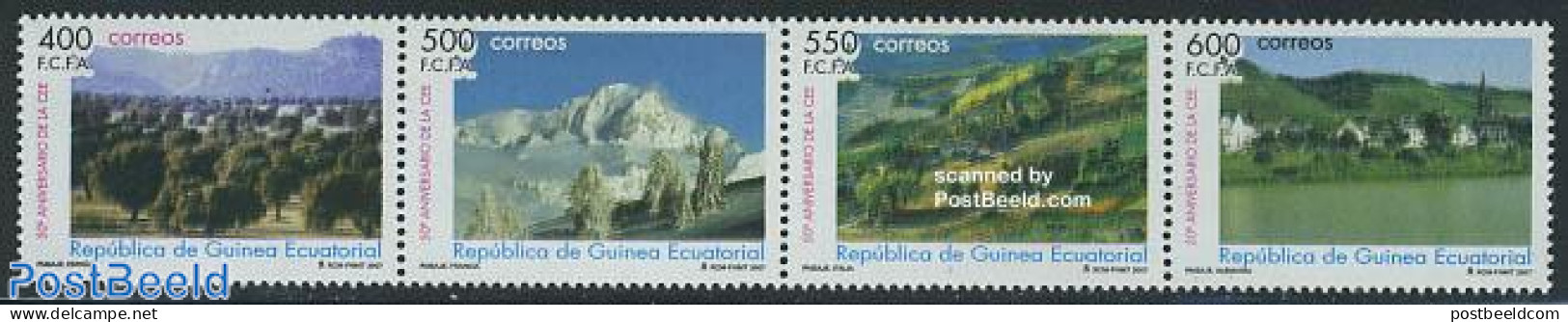 Equatorial Guinea 2007 50 Years CEE 4v [:::], Mint NH, History - Sport - Various - Europa Hang-on Issues - Mountains &.. - Idées Européennes