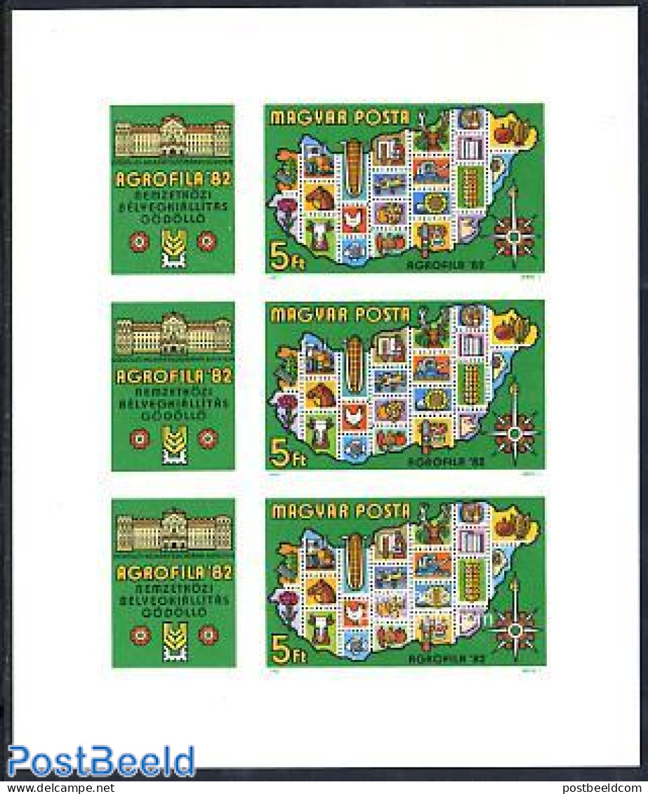 Hungary 1982 Agrofila M/s Imperforated, Mint NH, Nature - Philately - Unused Stamps