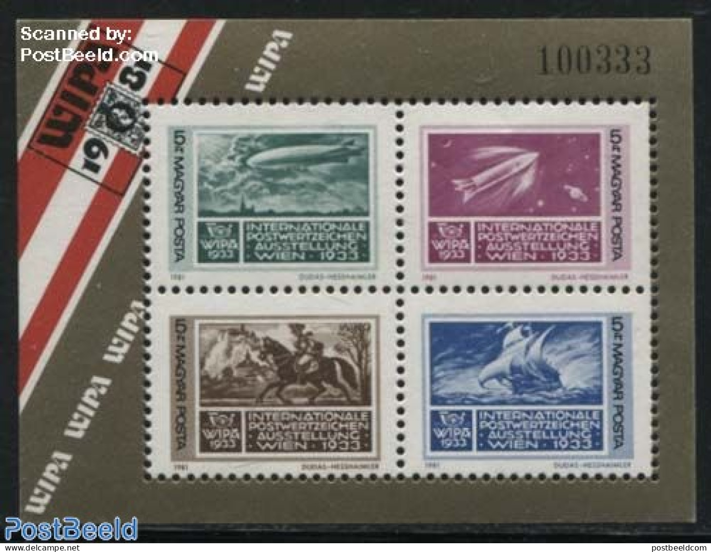 Hungary 1981 WIPA Exposition S/s, Mint NH, Transport - Philately - Post - Ships And Boats - Space Exploration - Zeppel.. - Unused Stamps