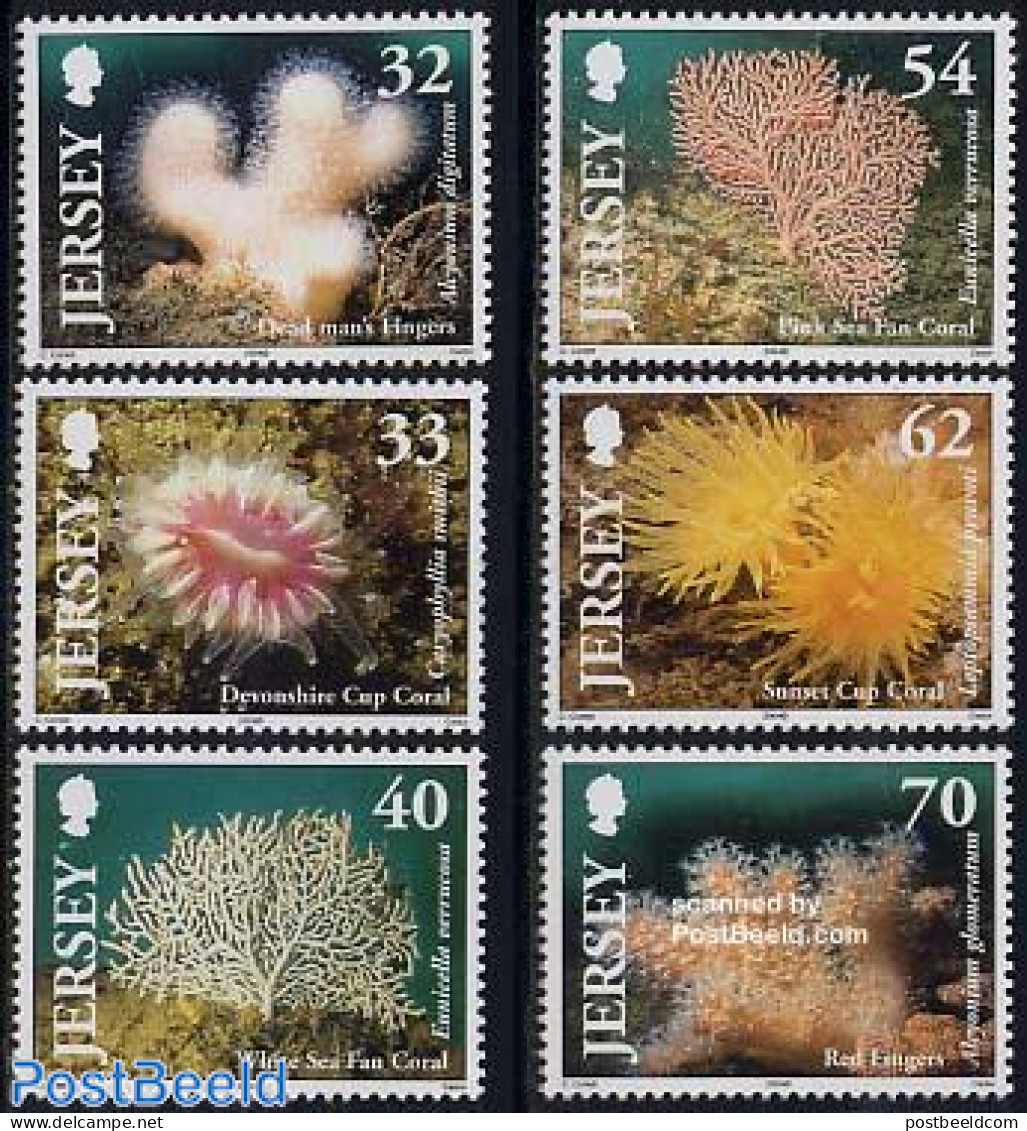 Jersey 2004 Corals 6v, Mint NH, Nature - Shells & Crustaceans - Vie Marine