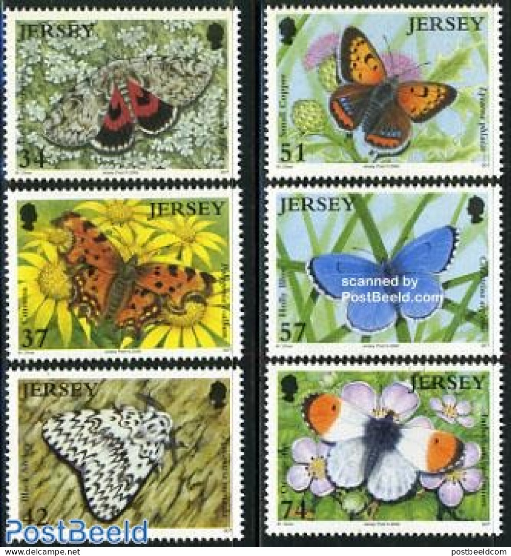 Jersey 2006 Butterflies And Moths 6v, Mint NH, Nature - Animals (others & Mixed) - Butterflies - Jersey