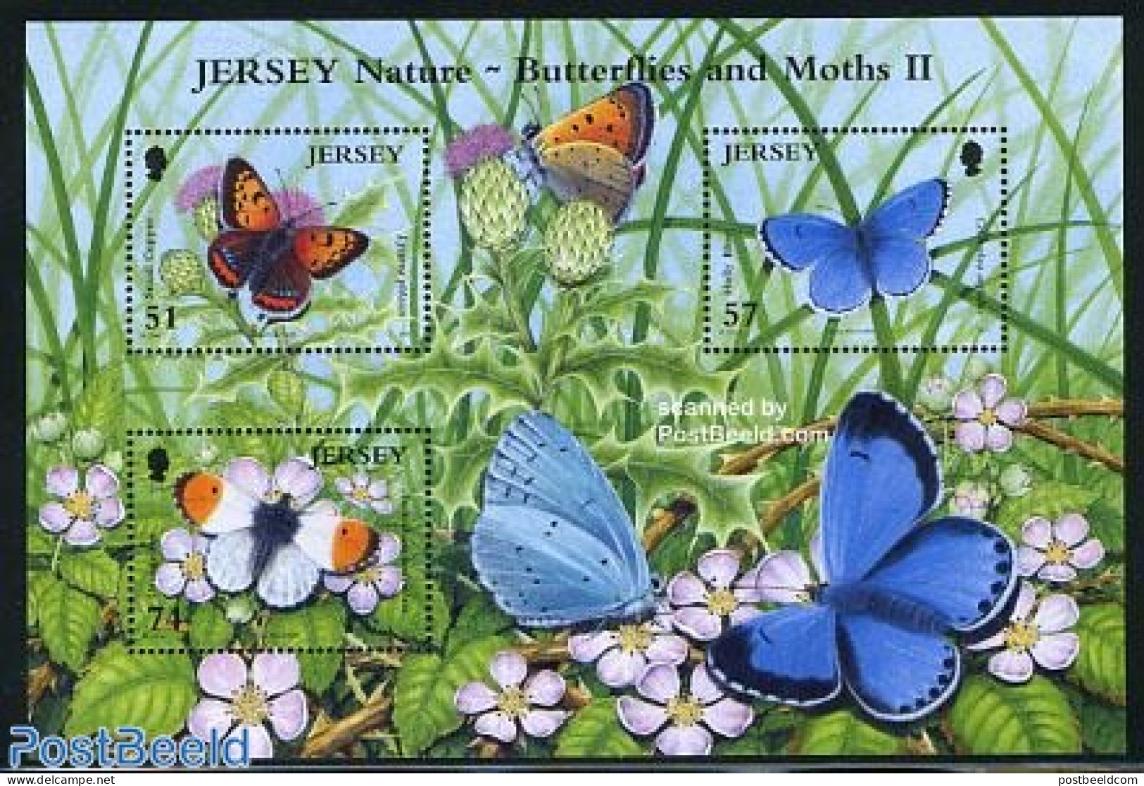 Jersey 2006 Butterflies And Moth S/s, Mint NH, Nature - Animals (others & Mixed) - Butterflies - Jersey