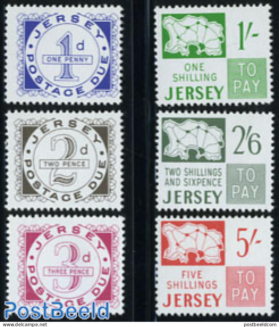 Jersey 1969 Postage Due 6v, Mint NH, Various - Maps - Géographie