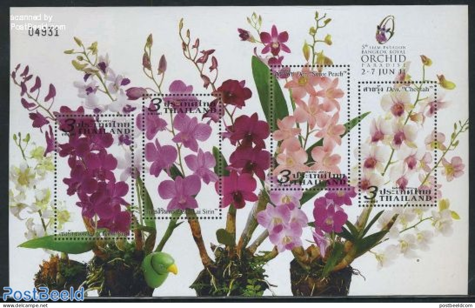 Thailand 2011 Orchids S/s, Orchid Paradise Overprint, Mint NH, Nature - Flowers & Plants - Orchids - Thaïlande