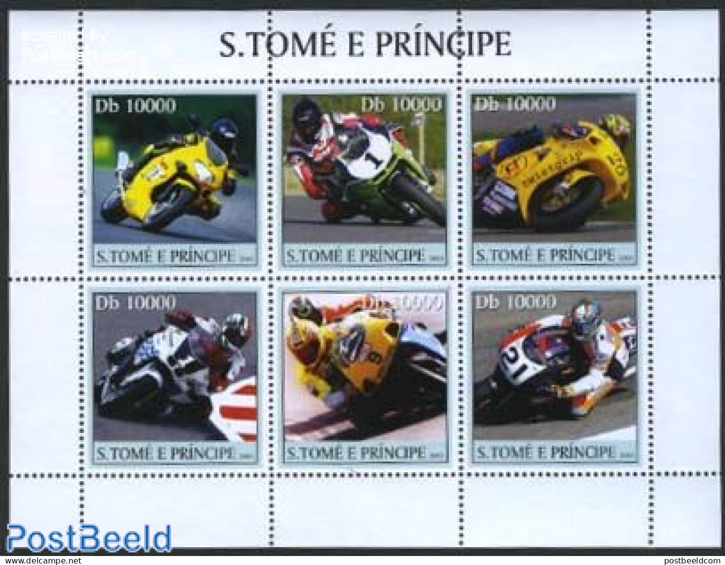 Sao Tome/Principe 2003 Motor Races 6v M/s, Mint NH, Sport - Transport - Sport (other And Mixed) - Motorcycles - Motorräder