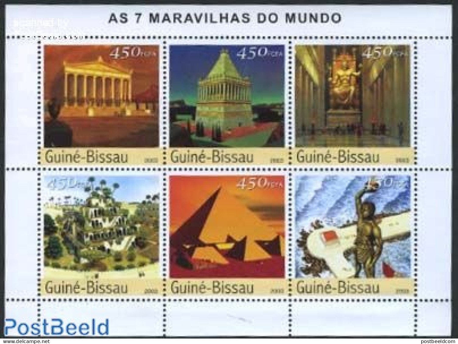 Guinea Bissau 2003 7 World Wonders 6v M/s, Mint NH, History - Various - Archaeology - Lighthouses & Safety At Sea - Archeologia