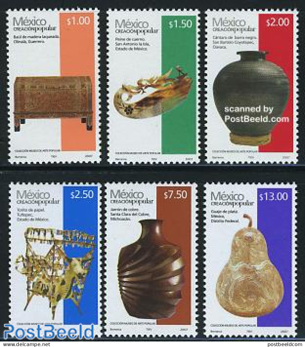 Mexico 2007 Definitives 6v, Mint NH, Art - Art & Antique Objects - Handicrafts - Mexique