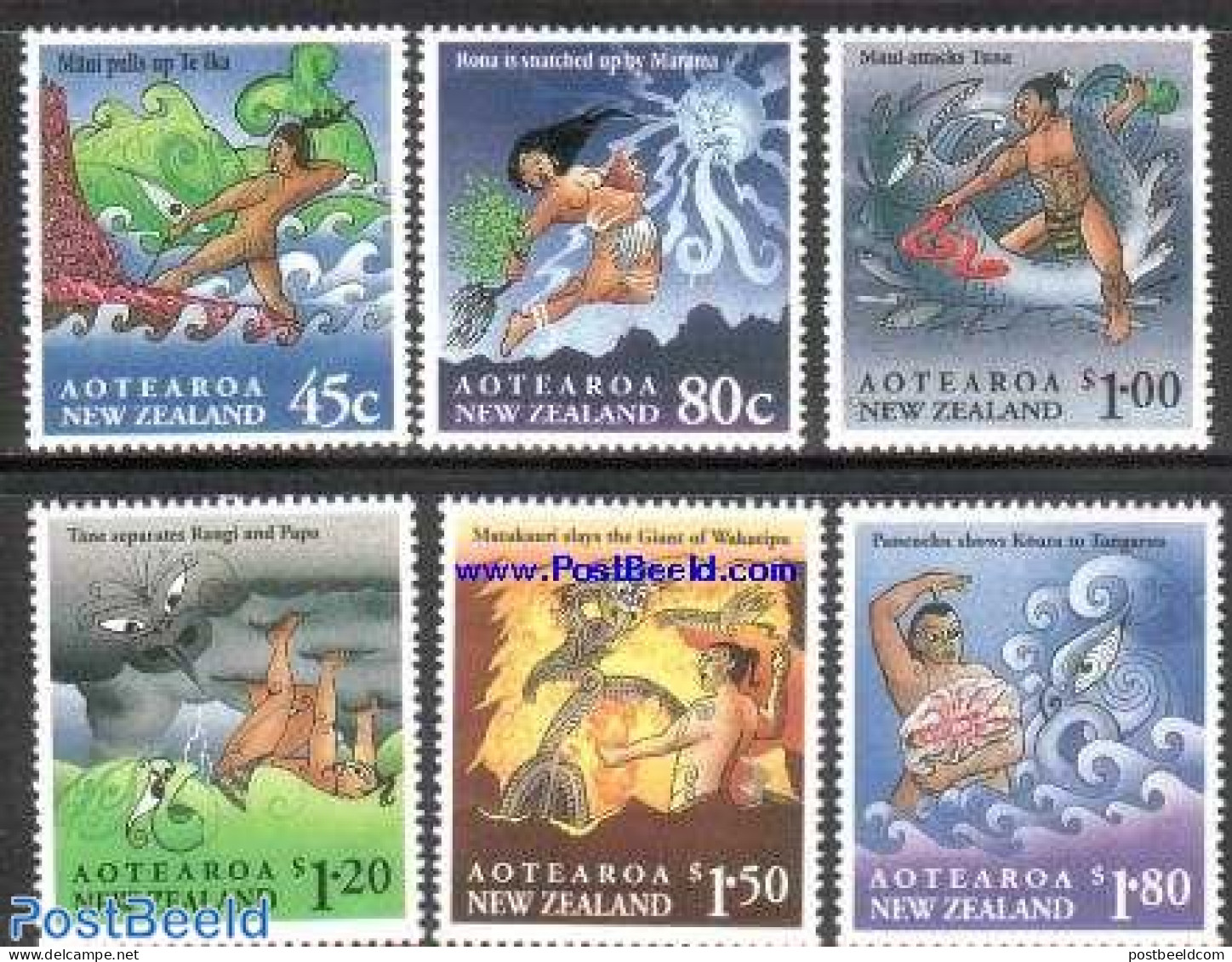 New Zealand 1994 Maori Legends 6v, Mint NH, Art - Fairytales - Neufs