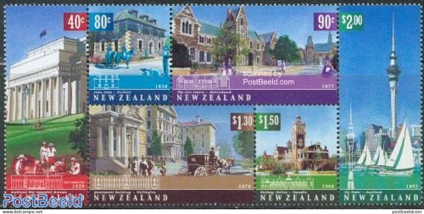 New Zealand 2002 Architecture 6v [++], Mint NH, Art - Architecture - Unused Stamps