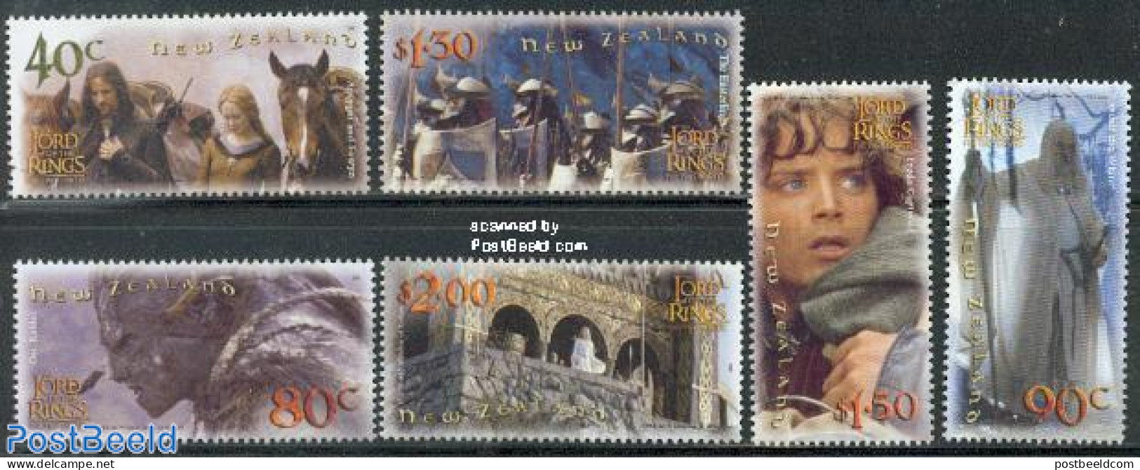 New Zealand 2002 Lord Of The Rings 6v, Mint NH, Nature - Horses - Art - Photography - Science Fiction - Unused Stamps