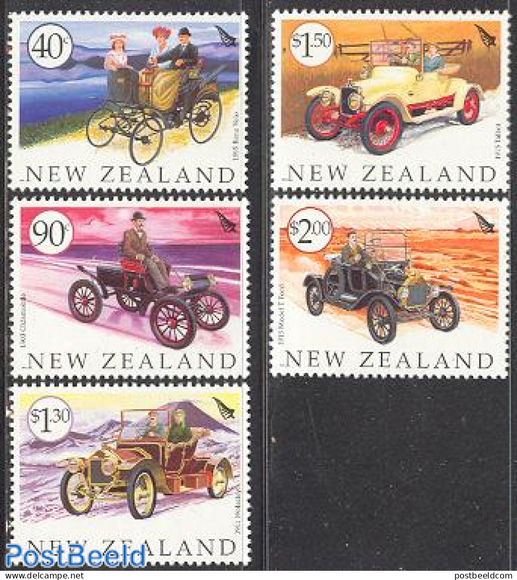 New Zealand 2003 Automobiles 5v, Mint NH, Transport - Automobiles - Neufs