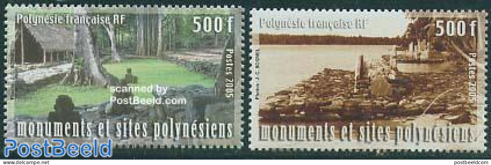 French Polynesia 2005 Monuments & Sites 2v, Mint NH, History - Archaeology - Unused Stamps