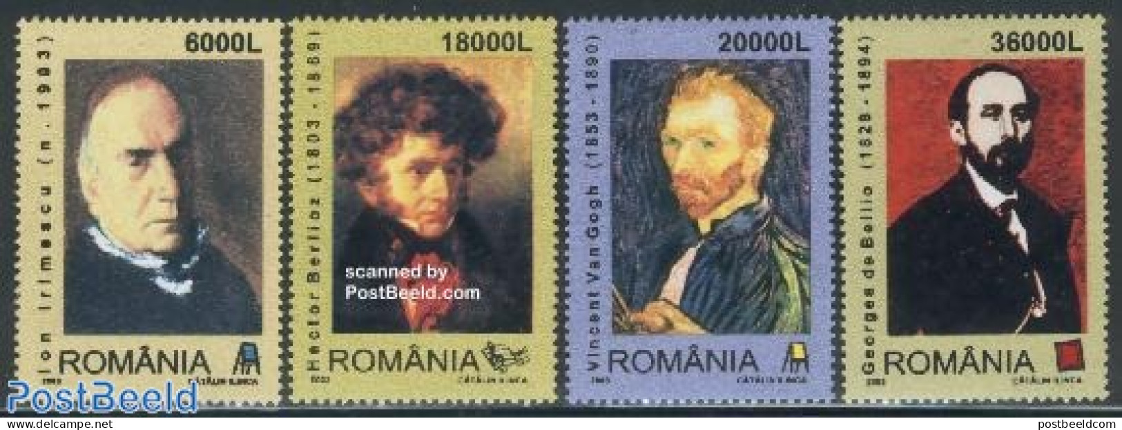 Romania 2003 Famous Persons 4v, Mint NH, Performance Art - Music - Art - Modern Art (1850-present) - Vincent Van Gogh - Neufs