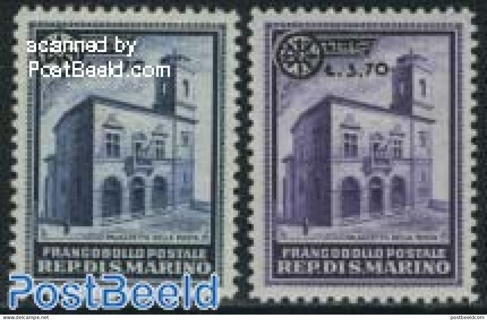 San Marino 1934 Overprints 2v, Mint NH - Unused Stamps
