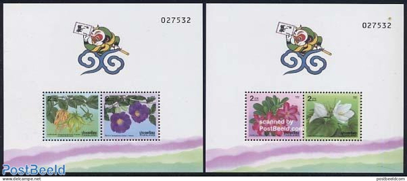 Thailand 1996 China 96, Flowers 2 S/s, Mint NH, Nature - Flowers & Plants - Philately - Tailandia
