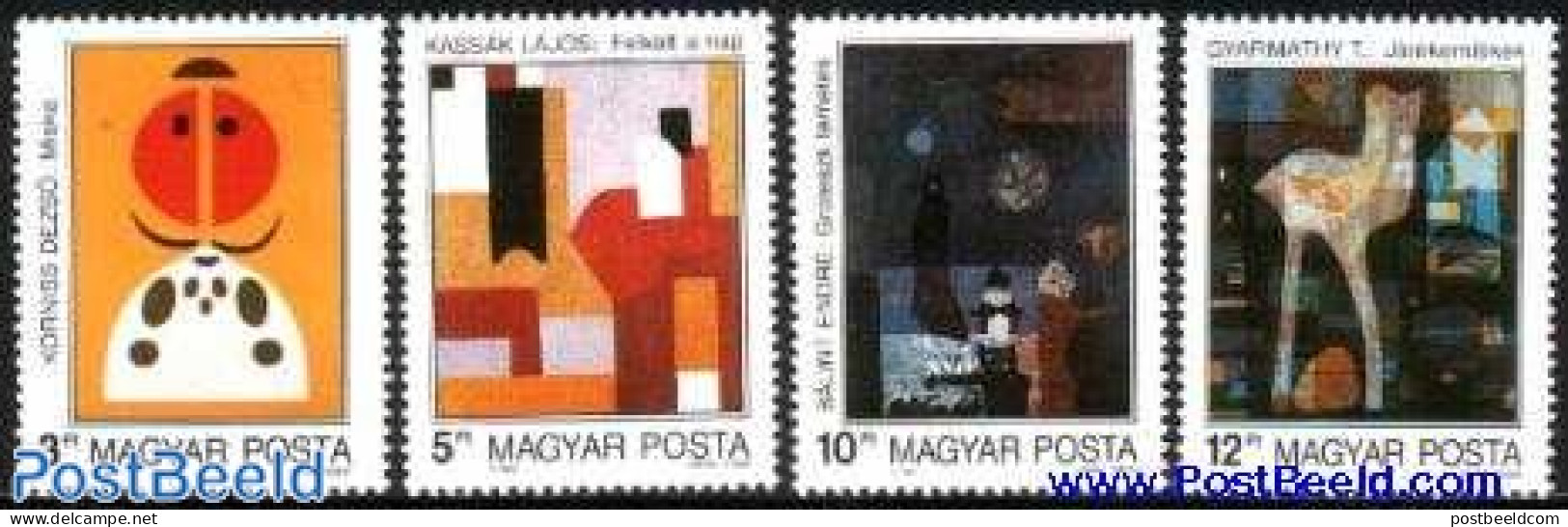 Hungary 1989 Modern Art 4v, Mint NH, Art - Modern Art (1850-present) - Paintings - Ungebraucht