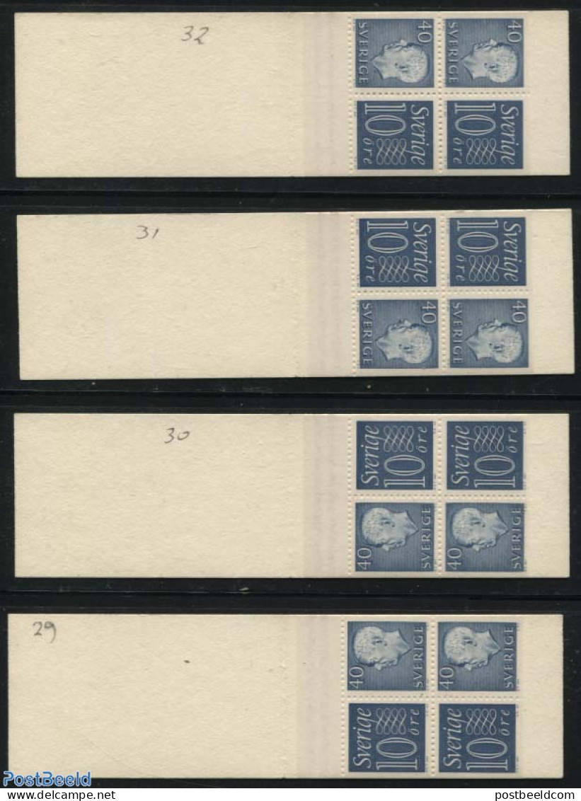 Sweden 1964 Definitives 4 Booklets, Mint NH, Stamp Booklets - Neufs