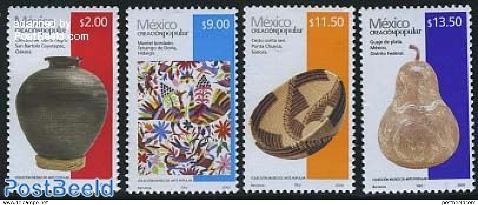 Mexico 2010 Definitives 4v (with Year 2010), Mint NH, Art - Ceramics - Porcelaine