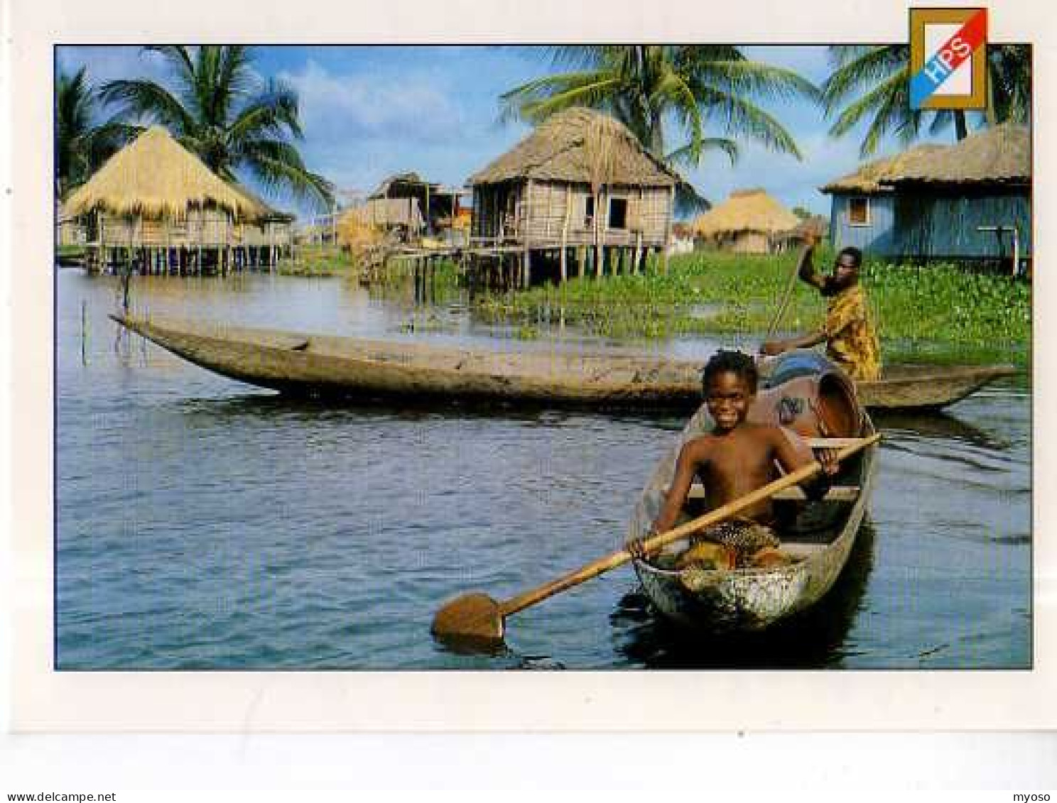 Benin Cite Lacustre De Ganvie, Enfant Dans Pirogue - Benin