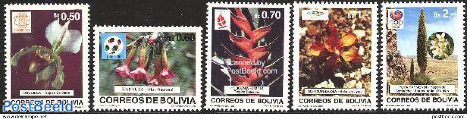 Bolivia 1989 Plants 5v, Mint NH, Nature - Flowers & Plants - Orchids - Bolivie