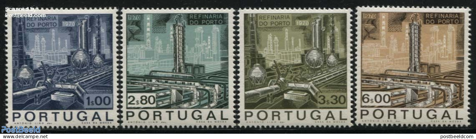 Portugal 1970 Petrol Rafinery Of Oporto 4v, Mint NH, Science - Chemistry & Chemists - Neufs