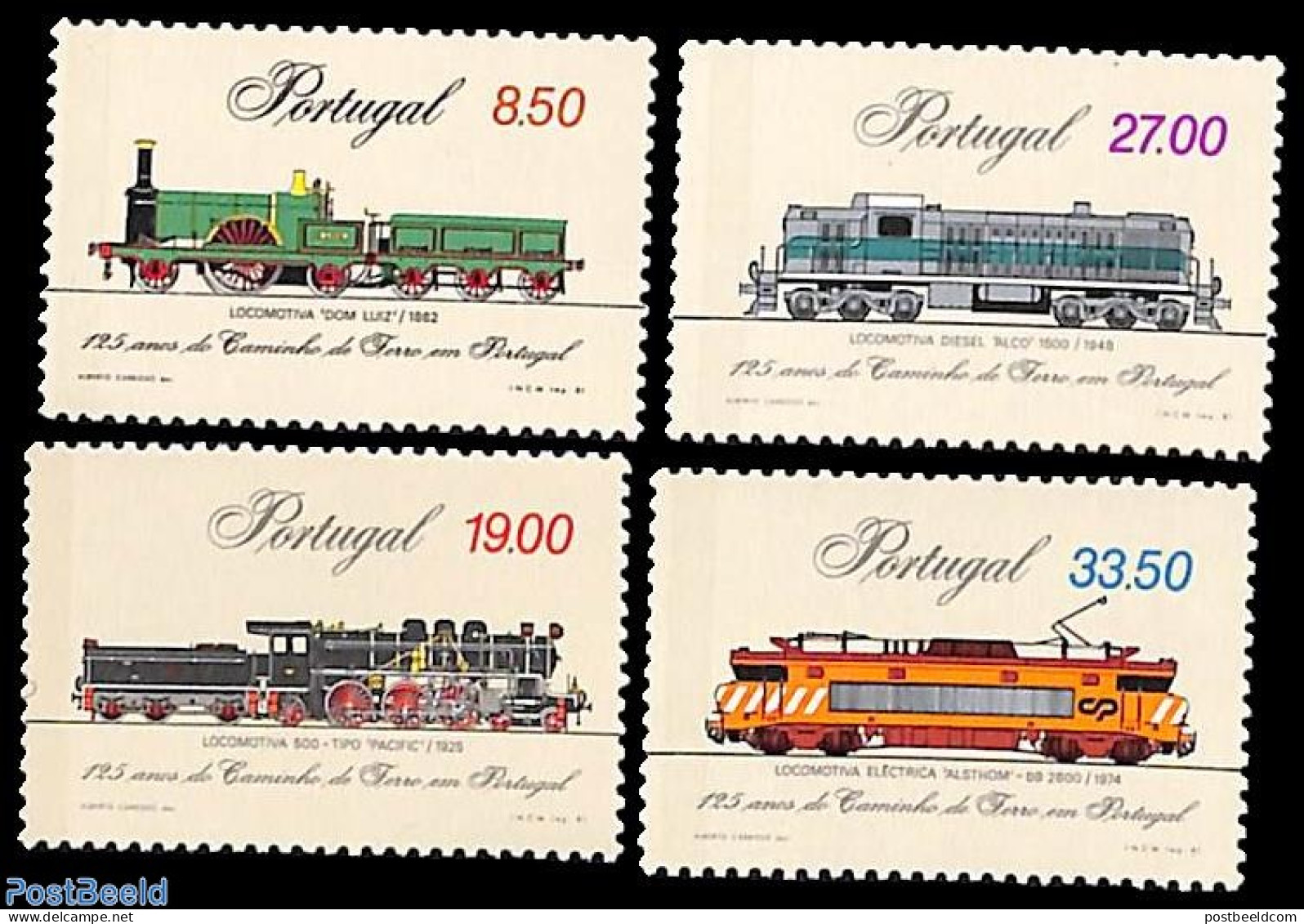 Portugal 1981 Railways 125th Anniversary 4v, Mint NH, Transport - Railways - Unused Stamps