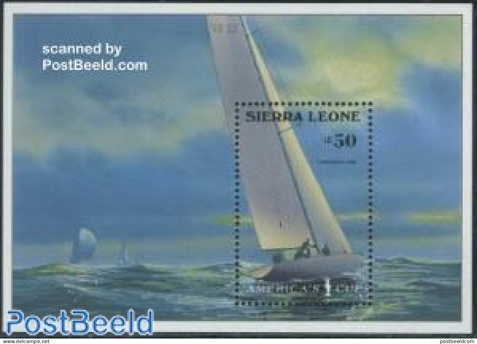 Sierra Leone 1987 Americas Cup S/s, Mint NH, Sport - Transport - Sailing - Sport (other And Mixed) - Ships And Boats - Sailing