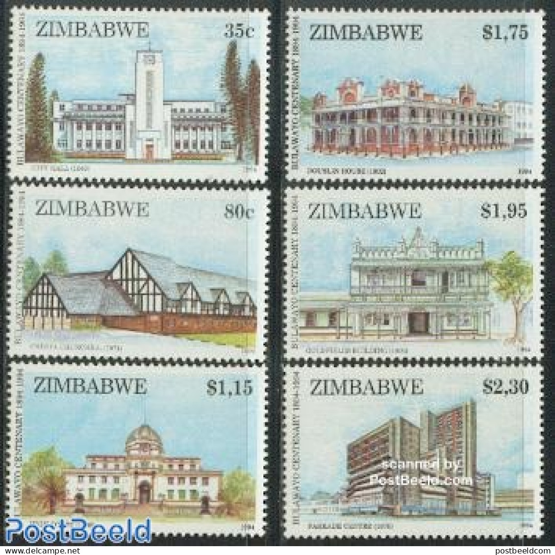 Zimbabwe 1994 Bulawayo 6v, Mint NH, Art - Architecture - Zimbabwe (1980-...)
