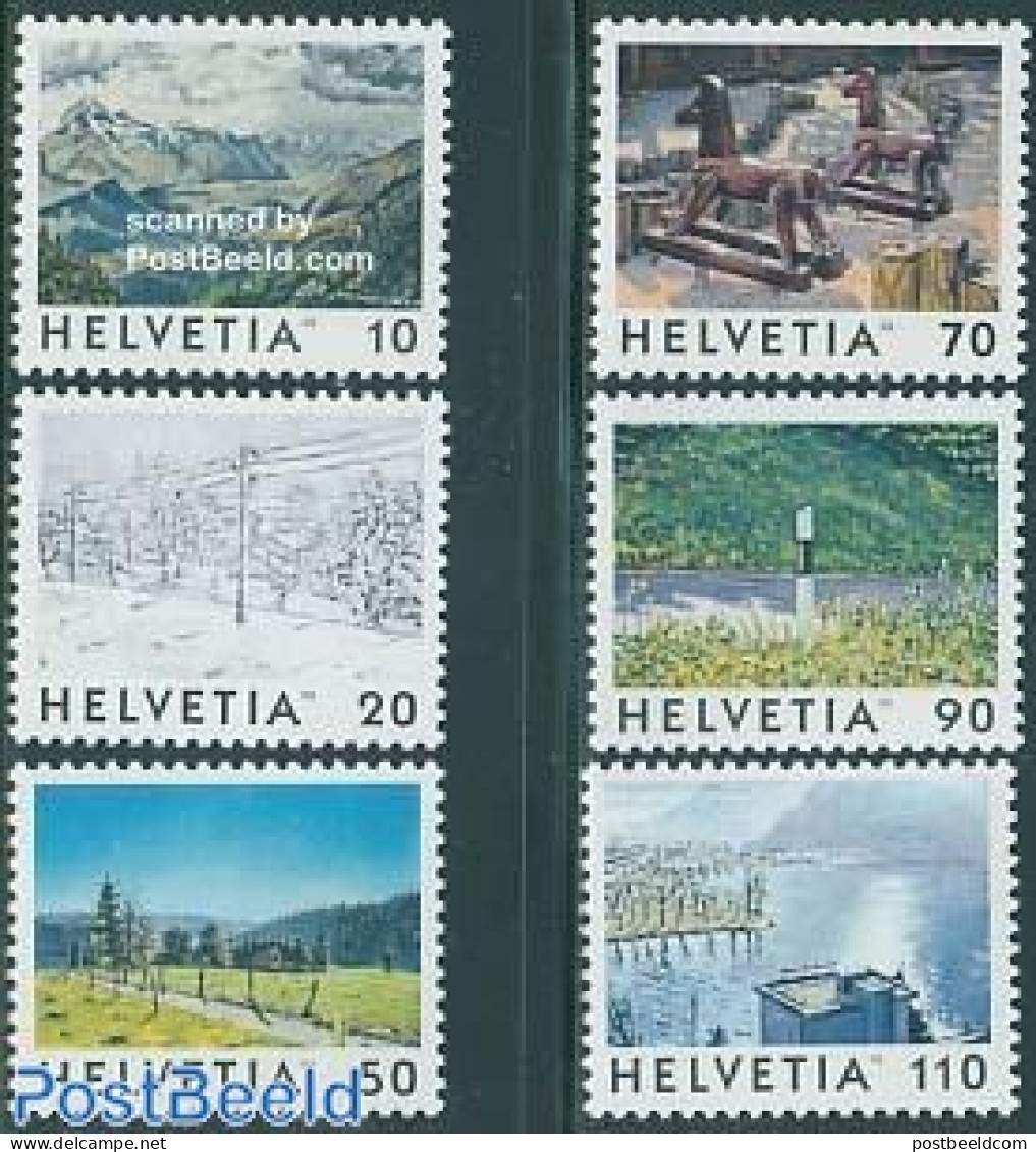 Switzerland 1998 Definitives, Views 6v, Mint NH, Nature - Various - Horses - Tourism - Neufs