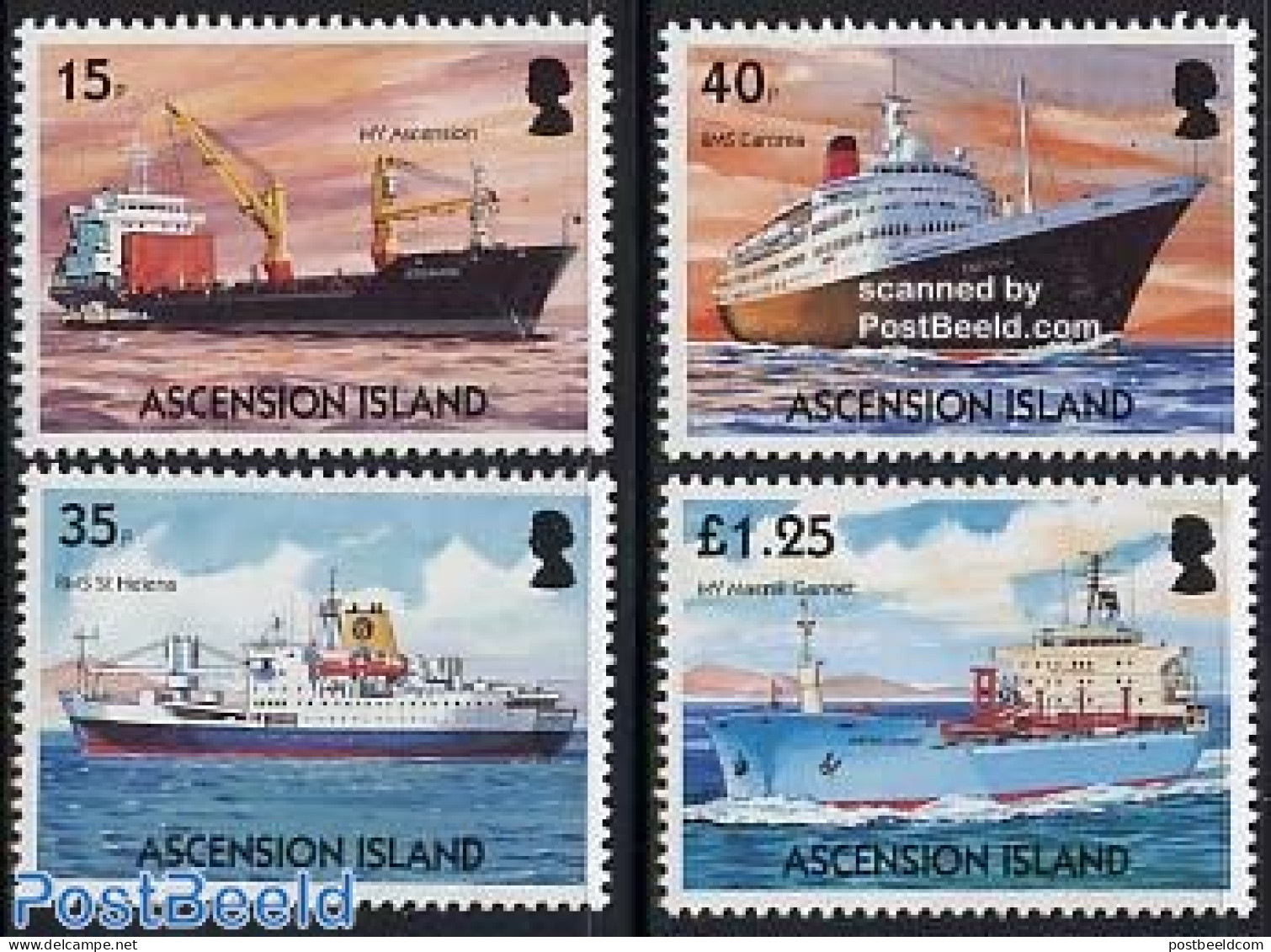 Ascension 2004 Merchant Ships 4v, Mint NH, Transport - Ships And Boats - Boten