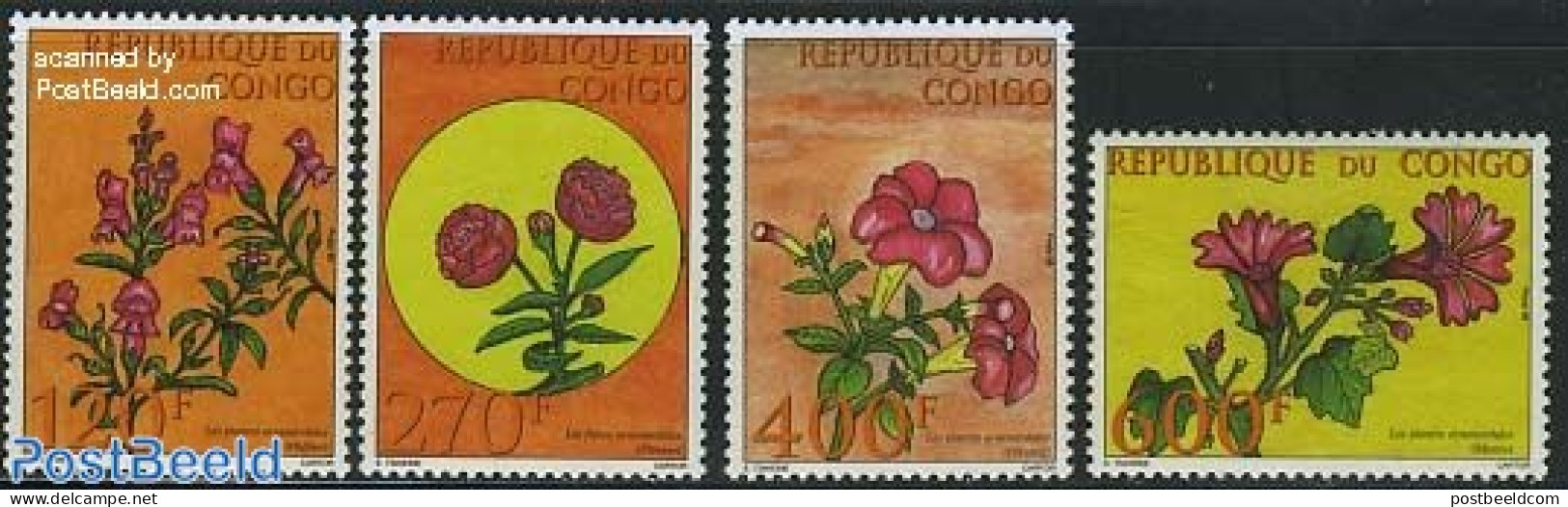 Congo Republic 2003 Flowers 4v, Mint NH, Nature - Flowers & Plants - Sonstige & Ohne Zuordnung