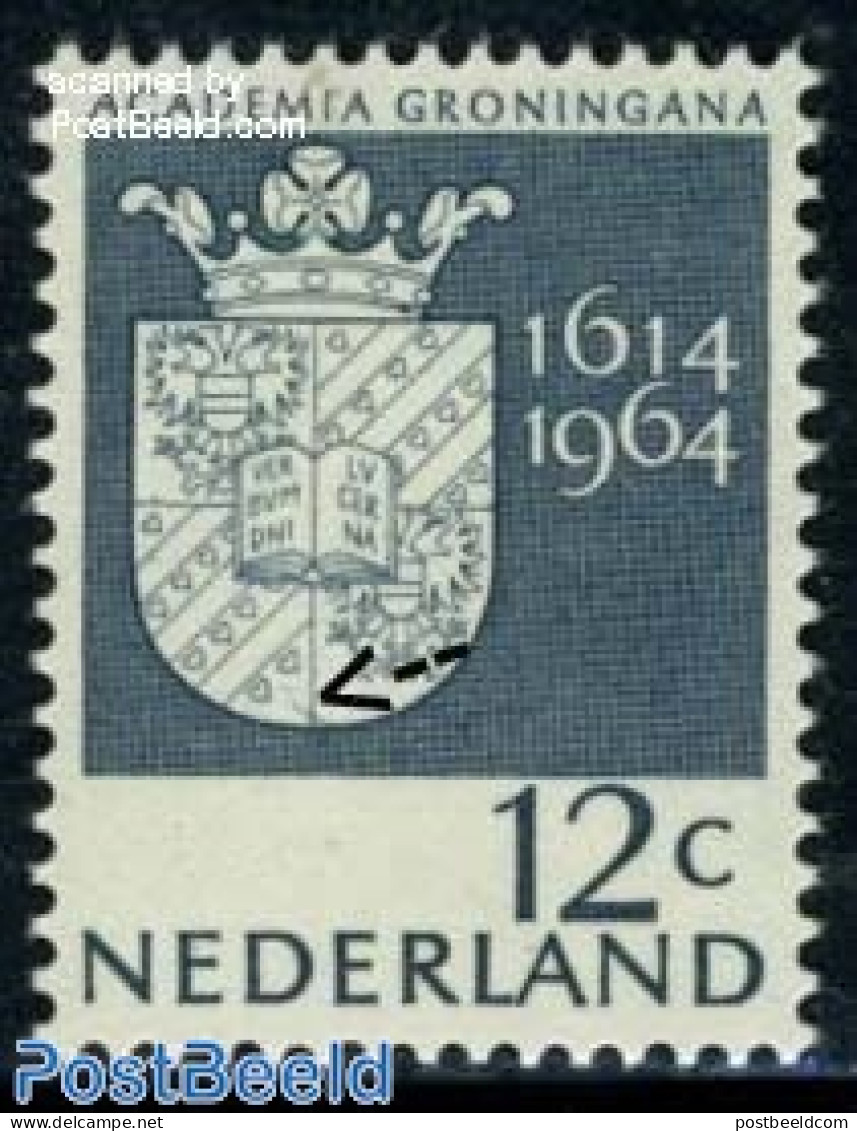 Netherlands 1964 Plate Flaw, 12c, Grey Line Under In Coat Of Arms, Mint NH, History - Science - Various - Coat Of Arms.. - Unused Stamps