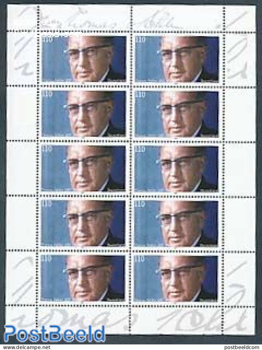 Germany, Federal Republic 1997 Thomas Dehler M/s, Mint NH, History - Politicians - Neufs