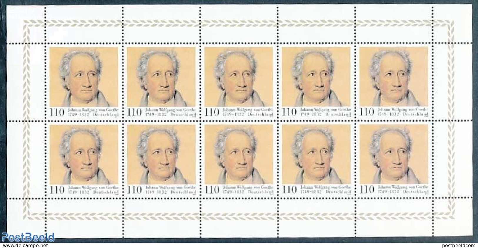 Germany, Federal Republic 1999 J.W. Von Goethe M/s, Mint NH, Art - Authors - Unused Stamps