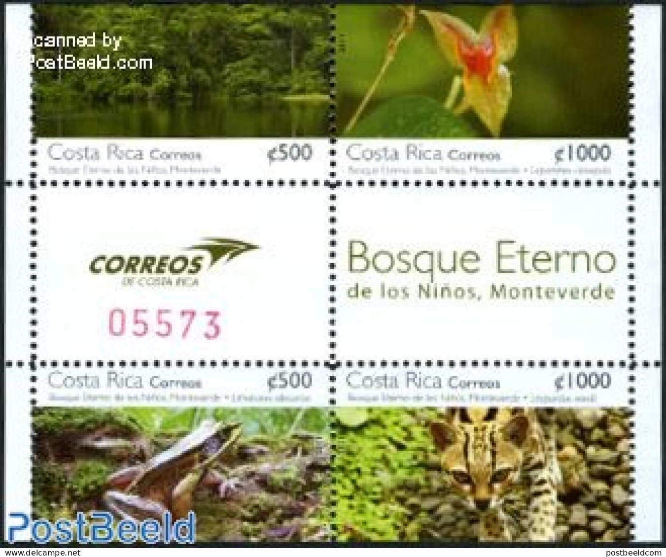 Costa Rica 2011 Bosque Eterno S/s, Mint NH, Nature - Animals (others & Mixed) - Cat Family - Flowers & Plants - Frogs .. - Rotary, Lions Club