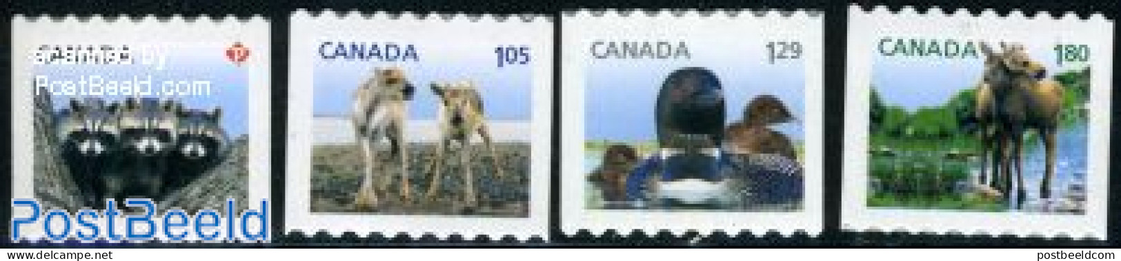 Canada 2012 Baby Wildlife 4v S-a, Mint NH, Nature - Animals (others & Mixed) - Birds - Deer - Ducks - Unused Stamps
