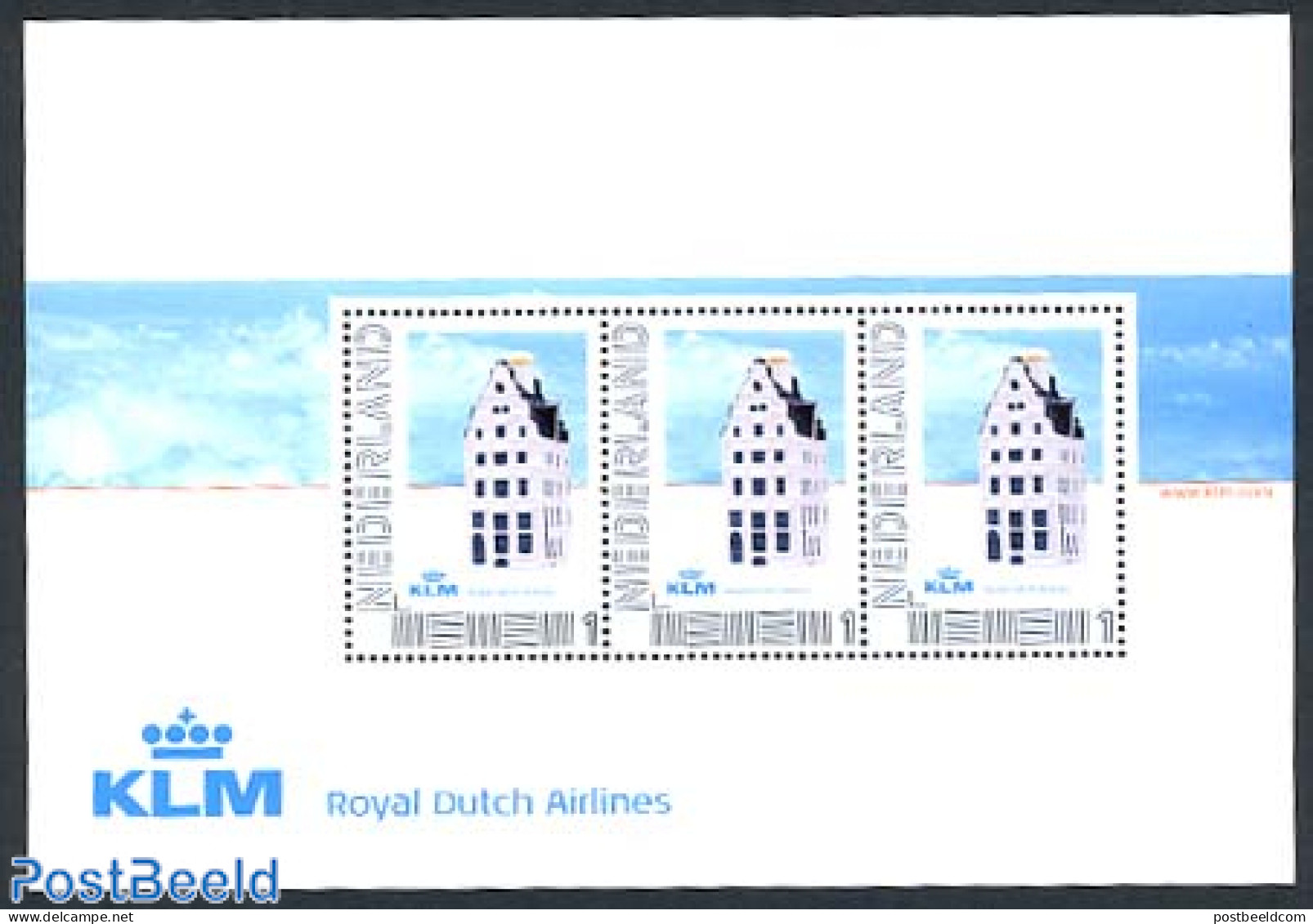 Netherlands - Personal Stamps TNT/PNL 2011 KLM House S/s, Mint NH, Transport - Aircraft & Aviation - Art - Art & Antiq.. - Airplanes