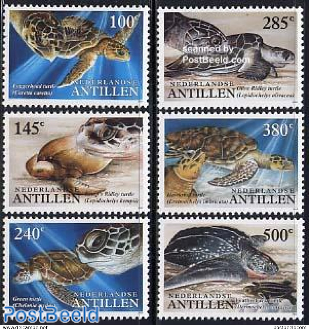Netherlands Antilles 2004 Turtles 6v, Mint NH, Nature - Reptiles - Turtles - Other & Unclassified